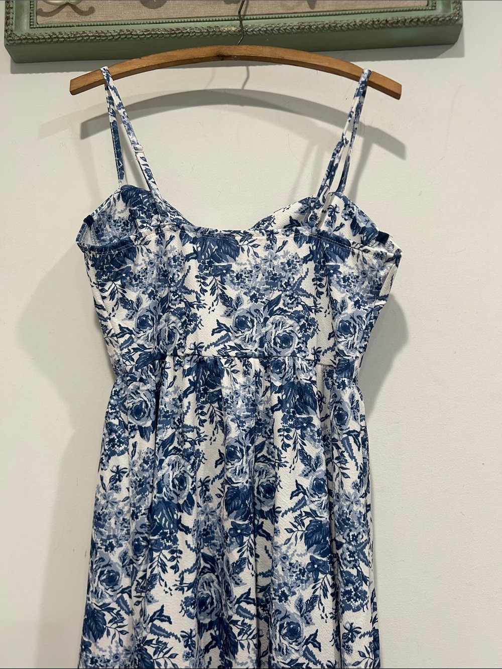 Blue & White Floral Spaghetti-Strap Midi bustier camo medium women’s 6 us new - Picture 6 of 7